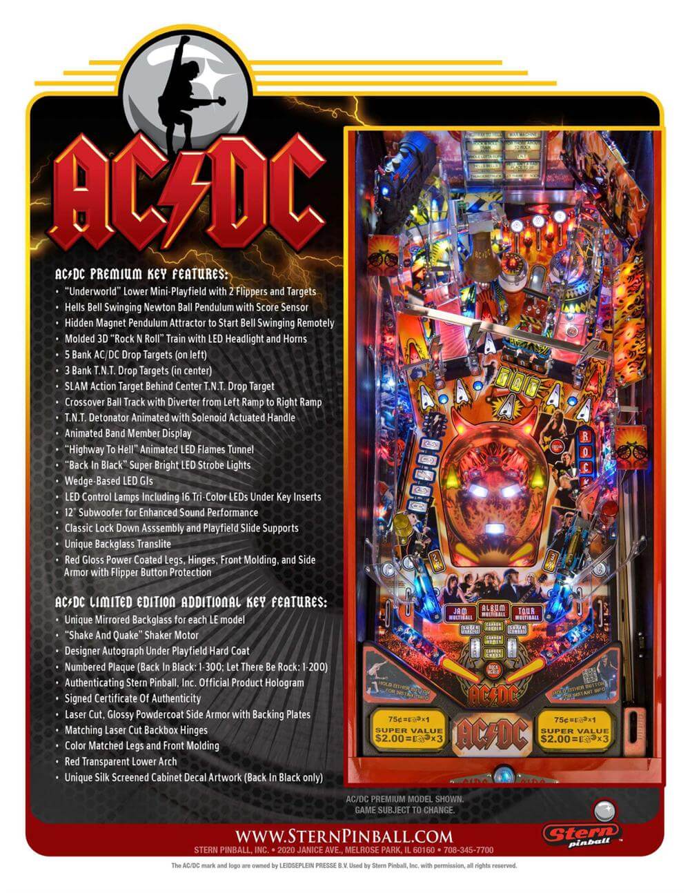 AC/DC Premium Pinball Machine by Stern - Image 10