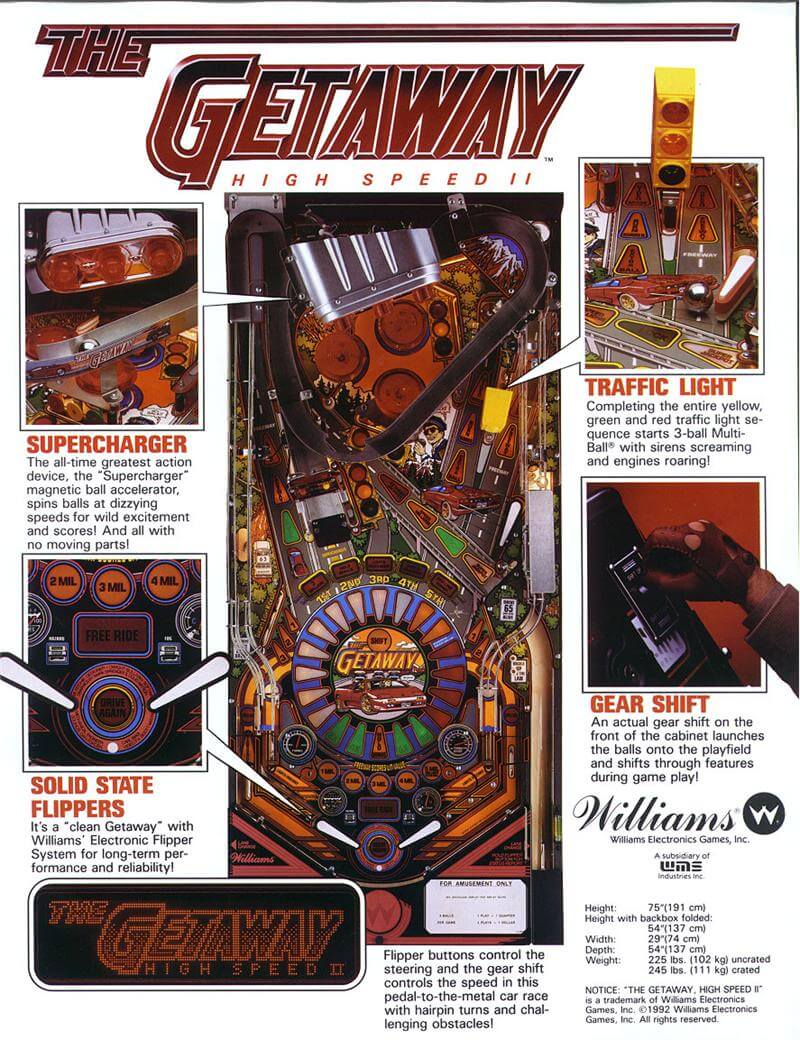 Getaway: High Speed 2 Pinball Machine by Williams - Image 8