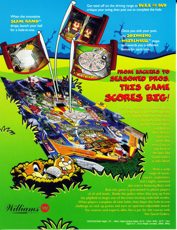 No Good Gofers Pinball Machine by Williams - Image 9